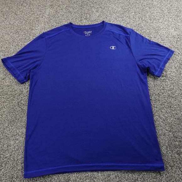 Champion Shirt Mens L Blue Performance Athletic Short Sleeve Workout Gym Run Tee - Picture 2 of 11